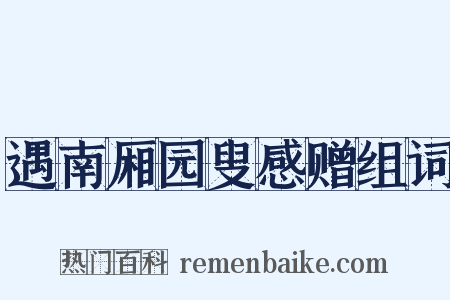 遇南厢园叟感赠组词是什么意思的图片